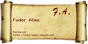 Fodor Alex névjegykártya